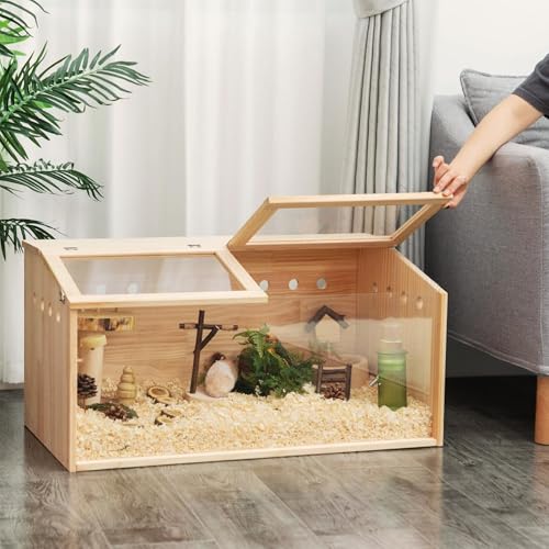 Kleiner Tierkäfig mit klappbarem Deckel Indoor Freilaufgehege holzerner Hamsterkäfig Acrylfenster für Sicht geeignet für Meerschweinchen, Hamster, Schildkröten, 80x40,5x40 cm Kleiner Tierkäfig mit klappbarem Deckel Indoor Freilaufgehege holzerner Hamsterkäfig Acrylfenster für Sicht geeignet für Meerschweinchen, Hamster, Schildkröten, 80x40,5x40 cm von furpal