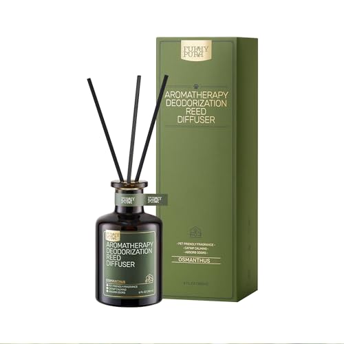 FURRYPURR Osmanthus Raumduft (180ml), Schilfrohr-Diffusor, Geruchsentferner Mit Duftstäbchen, Lufterfrischung - für Haustiere und Haushalt - Zarte Raumduft Stäbchen von furrypurr