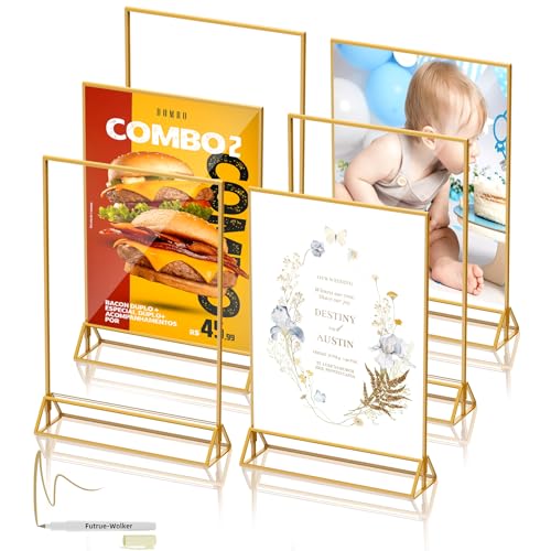 Aufsteller A4 Gold,Doppelseitige Bilderrahmen A4, 6St Acryl Tishkartenhalter Tischnummern-Aufsteller Golde für Hochzeit Tischdeko,Schicker Flyerständer Kartenständer Bilderrahmen für Kinderzeichnungen Aufsteller A4 Gold,Doppelseitige Bilderrahmen A4, 6St Acryl Tishkartenhalter Tischnummern-Aufsteller Golde für Hochzeit Tischdeko,Schicker Flyerständer Kartenständer Bilderrahmen für Kinderzeichnungen von futrue-wolker