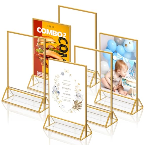 Aufsteller A5 Gold,Doppelseitige Bilderrahmen A5, 2St Acryl Tishkartenhalter Tischnummern-Aufsteller Golde für Hochzeit Tischdeko,Schicker Flyerständer Kartenständer Bilderrahmen für Kinderzeichnungen Aufsteller A5 Gold,Doppelseitige Bilderrahmen A5, 2St Acryl Tishkartenhalter Tischnummern-Aufsteller Golde für Hochzeit Tischdeko,Schicker Flyerständer Kartenständer Bilderrahmen für Kinderzeichnungen von futrue-wolker