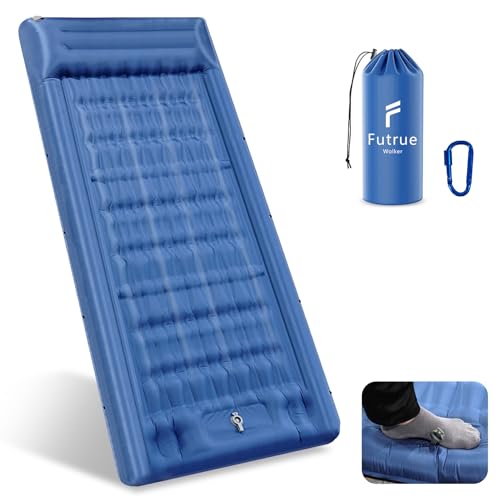 futrue-wolker Isomatte Selbstaufblasend (Fußpumpe),83CM Ultrabreit Camping Luftmatratze mit Eingebaute Kissen,13CM Verdicktes Aufblasbare Matratze für Wandern Sonnerbaden Radtouren Zelt(CE Geprüft) von futrue-wolker