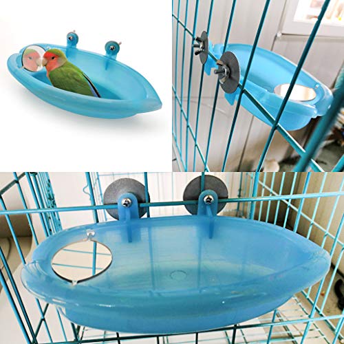 Vogel-Badewanne für Papageien, Vogelkäfig-Zubehör, Vogelspiegel-Badewanne, Duschbox von fuwahahah