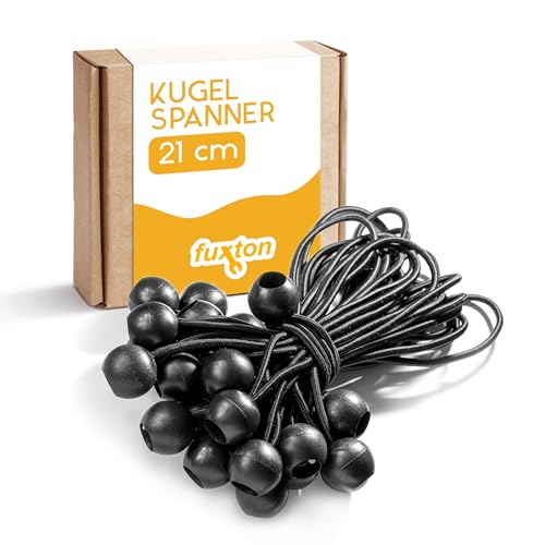 fuxton 100 Spanngummis mit Kugel, schwarz 21 cm für Zelte, Plakate, Schnellspanner, Expanderschlingen, Planenhalter, Planengummi, Zeltgummis von fuxton