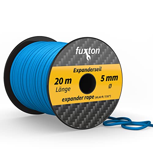 fuxton Gummiseil 5 mm 20 m blau, elastisch (Expanderseil, Gummiband, Gummischnur, Gummileine, Gummikordel, Planenseil, Spannseil, Seil Plane) von fuxton