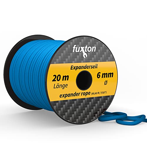 fuxton Gummiseil 6 mm 20 m blau, elastisch (Expanderseil, Gummiband, Gummischnur, Gummileine, Gummikordel, Planenseil, Spannseil, Seil Plane) von fuxton