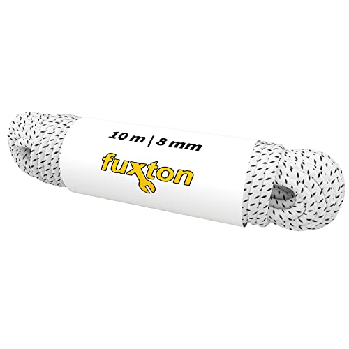 fuxton Gummiseil 8 mm 10 m schwarz - weiß, elastisch (Expanderseil, Gummiband, Gummischnur, Gummileine, Gummikordel, Planenseil, Spannseil, Seil Plane) von fuxton