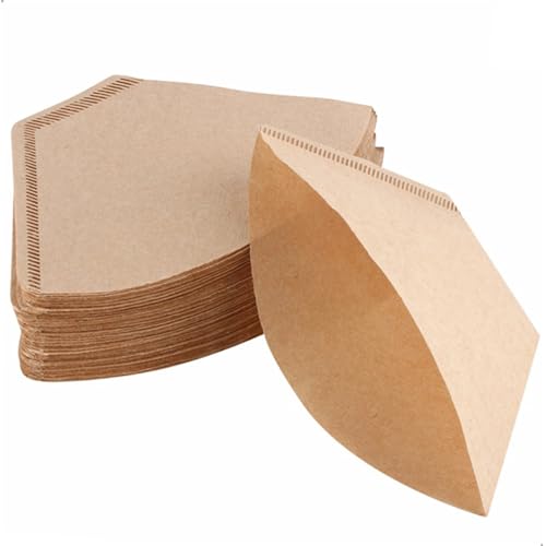 100 Stück Cone Coffee Paper Verwendet in Filterbecher-102, Kaffeefilter für 1-4 Tassen, Filtertüten für Kaffeemaschine und Handfilter, 100 Blatt Einwegkaffeefilter Naturbraun Ungebleicht von fuxunamz