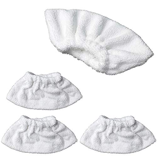 Mikrofaser Überzugsset Dampfreinigerzubehör für die Handdüse, Frottee Tuchset Handwerkzeug Classic und Comfort, Baumwolle Frottier-Abdeckung Pads Kompatibel die Meisten Dampfreiniger (4PCS) von fuxunamz