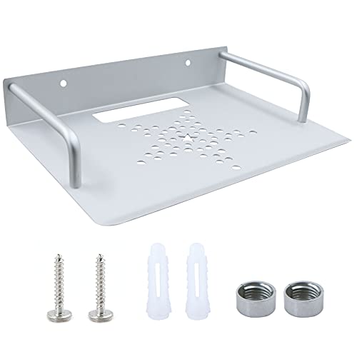 Wandhalterung Router Tablett Repeater Rack - Wandmontiertes Silber Ablagefach aus Aluminium, Horizontale Platzierung Wandhalter, Wall Mount Server belüftete Lagerung, Klein Netzwerk Regal, 23x16cm von fuxunamz