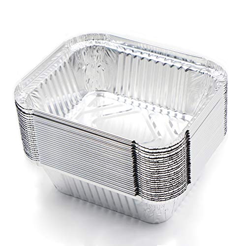 fuxunamz Grill Aluschalen Tropfschalen Grillschale Auflaufform - 25 Stück Einweg Schalen aus Aluminiumfolie, Passend für Backen, Braten, Kochen, Klein Behälter 15x12x5cm 400ml (ohne Deckel) von fuxunamz