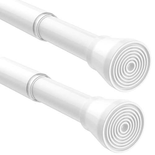 Fvonzn Gardinenstange ohne Bohren & Duschvorhangstange 70-127CM - Teleskopische Klemmstange für Vorhänge & Dusche - Verstellbare Spannstange zum Klemmen - Weiße - 2 Stück Fvonzn Gardinenstange ohne Bohren & Duschvorhangstange 70-127CM - Teleskopische Klemmstange für Vorhänge & Dusche - Verstellbare Spannstange zum Klemmen - Weiße - 2 Stück von fvonzn