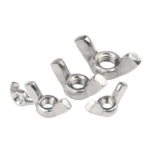 Flügelmuttern, Schmetterlingsmuttern, 5/10/20 Stück Schmetterlingsflügelmuttern M3 M4 M5 M6 M8 M10 M12 Edelstahl-Flügelmuttern, verzinkt, handfest, Mutter DIN315 von fwqnvSI