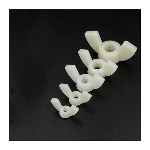 Flügelmuttern, Schmetterlingsmuttern, 5–20 Stück DIN315 Nylon-Flügelmutter Schmetterlingsmutter M4 M5 M6 M8 M10 M12 Handdrehmutter T-Schraubenmutter von fwqnvSI