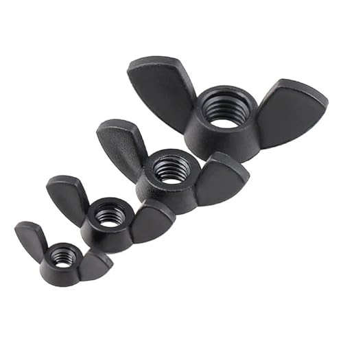 Flügelmuttern, Schmetterlingsmuttern, 5–30 Stück M3 M4 M5 M6 M8 M10 M12 Schwarze Nylon-Flügelmutter, handfest anziehende Flügelmutter, Schmetterlingsmutter zur Montage von Bolzen und Schrauben Flügelmuttern, Schmetterlingsmuttern, 5–30 Stück M3 M4 M5 M6 M8 M10 M12 Schwarze Nylon-Flügelmutter, handfest anziehende Flügelmutter, Schmetterlingsmutter zur Montage von Bolzen und Schrauben von fwqnvSI