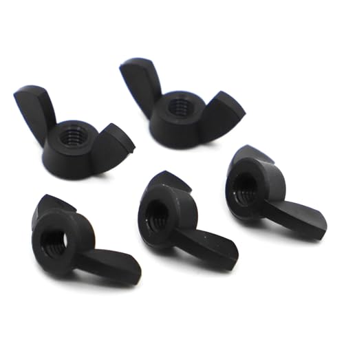 Flügelmuttern, Schmetterlingsmuttern, 5 Stück DIN315 Weiße und schwarze Nylon-Kunststoffmutter M3 M4 M5 M6 M8 M10 M12 Flügelmutter Schmetterlingsmutter Barren-Flügelmuttern von fwqnvSI