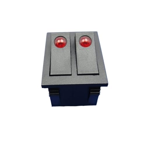 Netzschalter, Wippschalter, Wippschalter, 2 Stück Doppel-Elektroschalter for Ölheizung, 6-polig mit Licht An/Aus, 16 A 250 V AC von fwqnvSI