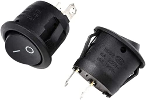 Netzschalter, Wippschalter, Wippschalter, Wippschalter, 1 STK./5 STK./10 STK. 20 mm runder Wippschalter SPST 2-poliger EIN-Aus-Netzschalter for verzogene Platine von fwqnvSI
