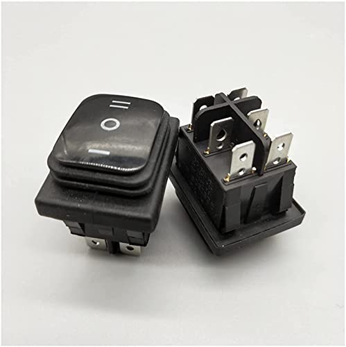 Netzschalter, Wippschalter, Wippschalter, Wippschalter, 1 Stück Kcd4-203 20 A/250 V AC 30 x 22 Wasserdichter Wippschalter 6-polig DPDT Ein Aus Ein 12 V 220 V rot grün LED-Licht Wippschalter von fwqnvSI