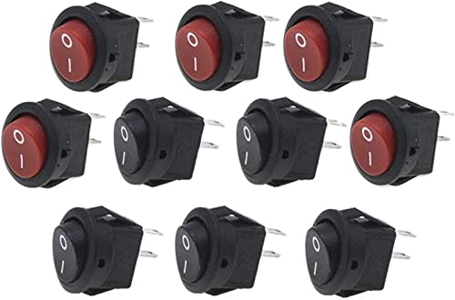 Netzschalter, Wippschalter, Wippschalter, Wippschalter, viele 16 mm kleine runde 2-polige 250 V 3 A Bootsschalter Snap-in SPST EIN Aus Wippposition Kupfer von fwqnvSI