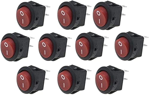 Netzschalter, Wippschalter, Wippschalter, Wippschalter, viele 16 mm kleine runde 2-polige 250 V 3 A Bootsschalter Snap-in SPST EIN Aus Wippposition Kupfer von fwqnvSI