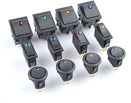 Power switch,rocker switch,Rocker Toggle Switch, Rocker Switch 4 PCS,3/4 Pin,Mini Rocker Switch Button,ON-Off, 6/10/16/30A 250V Copper feet/Silver Contacts,Electrical Equipment with Lighting von fwqnvSI