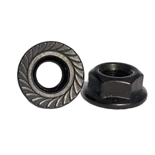 Sechskantmuttern, Muttern, Clipmuttern, Sechskantmutter 20 Stück M3 M4 M5 M6 M8 M10 M12 Spinlock-Sechskantmutter aus schwarzem Kohlenstoffstahl ((M8) von fwqnvSI