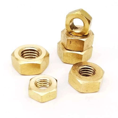 Sechskantmuttern, Muttern, Clipmuttern, Sechskantmutter 50 Stück Sechskantmutter aus massivem Messing und Kupfer for M1 M1.2 M1.4 M1.6 M2 M2.5 M3 M4 M5 M6 M8 M10 M12 Schraubenbolzen ((M2.5) von fwqnvSI