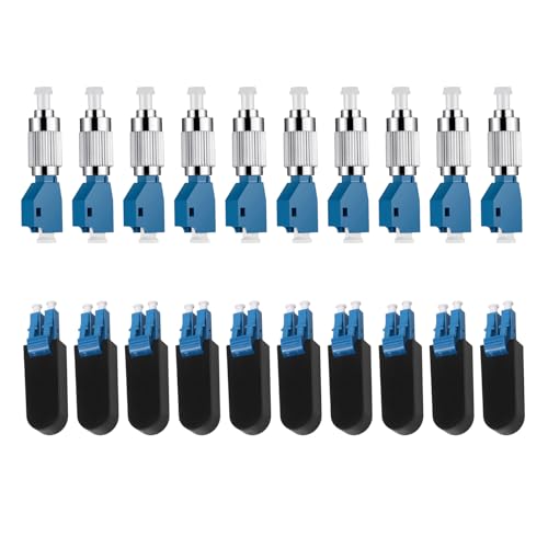 10 Stück FC-Stecker auf LC-Buchse, Glasfaser-Adapter 9/125 Singlemode + 10 Stück LC/UPC OS2 Single Mode Loopback Stecker – für Glasfaserkabel-Tests, Netzwerk-Fehlerbehebung und Zertifizierung 10 Stück FC-Stecker auf LC-Buchse, Glasfaser-Adapter 9/125 Singlemode + 10 Stück LC/UPC OS2 Single Mode Loopback Stecker – für Glasfaserkabel-Tests, Netzwerk-Fehlerbehebung und Zertifizierung von fyboptwu