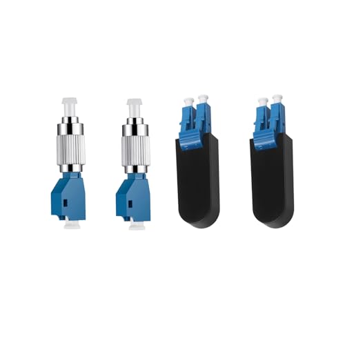 2 Stück FC-Stecker auf LC-Buchse, Glasfaser-Adapter 9/125 Singlemode + 2 Stück LC/UPC OS2 Single Mode Loopback Stecker – für Glasfaserkabel-Tests, Netzwerk-Fehlerbehebung und Zertifizierung 2 Stück FC-Stecker auf LC-Buchse, Glasfaser-Adapter 9/125 Singlemode + 2 Stück LC/UPC OS2 Single Mode Loopback Stecker – für Glasfaserkabel-Tests, Netzwerk-Fehlerbehebung und Zertifizierung von fyboptwu