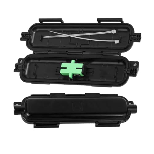 Optische Faser-Verbindungsbox (2 Packungen) mit 2 SC-APC-Koppler-Adaptern – FTTH-Kabel-Schutzbox für Innen- und Außenbereich, Glasfaserverbindungsschutz von fyboptwu
