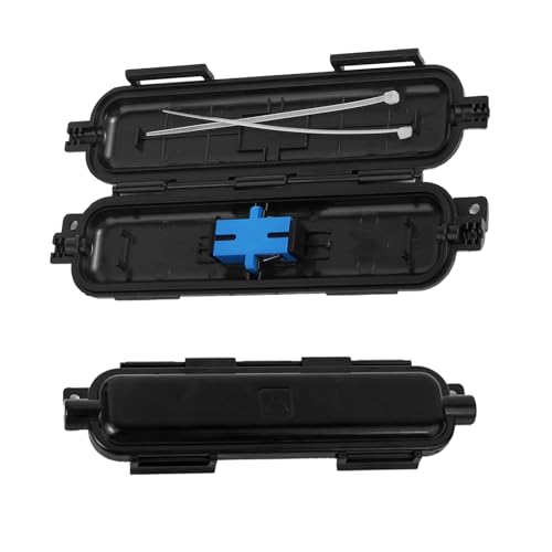 fyboptwu Optische Faser-Verbindungsbox (2 Packungen) mit 2 SC-UPC-Koppler-Adaptern – FTTH-Kabel-Schutzbox für Innen- und Außenbereich, Glasfaserverbindungsschutz von fyboptwu