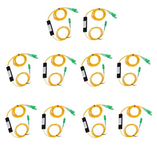 fyboptwu SC APC 1X2 Singlemode Fiber Optical Splitter FBT Fiber Optical Splitter SC/APC 1:2 Fiber Optic Pigtail Splitter for Fibre Optical Communication System Tapered Box Splitter 10pcs fyboptwu SC APC 1X2 Singlemode Fiber Optical Splitter FBT Fiber Optical Splitter SC/APC 1:2 Fiber Optic Pigtail Splitter for Fibre Optical Communication System Tapered Box Splitter 10pcs von fyboptwu