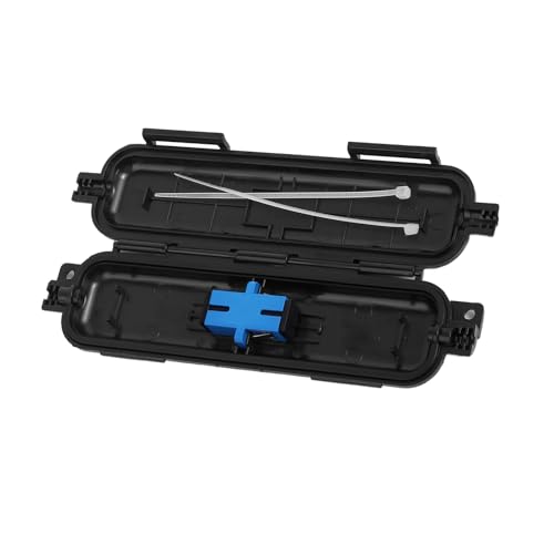 fyboptwu Wasserdichte Verbindungsbox aus optischen Fasern (1 Packung) mit 1 SC-UPC-Koppler-Adapter – FTTH-Kabel-Schutzbox für Innen- und Außenbereich, Glasfaserverbindungsschutz von fyboptwu
