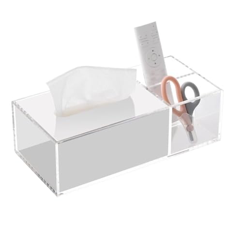 Taschentuchbox Acryl Tissue Box Halter Dekorative Papier Dispenser Home Decor for Bad Küche Schlafzimmer Büro Taschentuchhalter(Weiß) von gC7aHx8