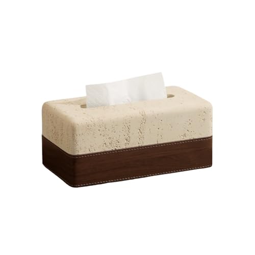 Taschentuchbox Kreative Ledernähte Taschentuchbox-Abdeckung Wohnzimmer Licht Luxus Servietten-Gesichtsspender Desktop-Dekoration Taschentuchhalter(Yellow) von gC7aHx8