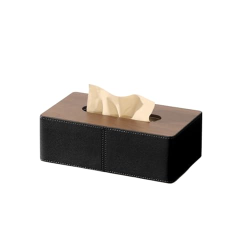 Taschentuchbox Leichte, luxuriöse, kreative, rechteckige Papierbox for das Wohnzimmer, Leder, magnetisch, for den Schreibtisch, Taschentuchbox Taschentuchhalter(Schwarz) von gC7aHx8