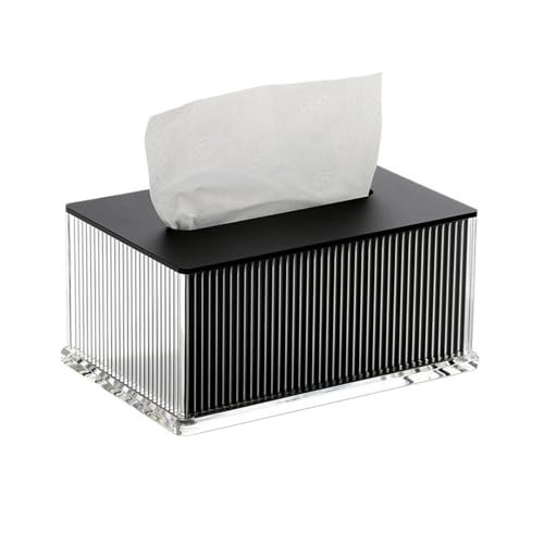 Taschentuchbox Leichte Luxus-Tissue-Box for Wohnzimmer, Restaurant, Acryl, for Zuhause, Büro, Hotel, kreativer Serviettenspender Taschentuchhalter(Schwarz) von gC7aHx8