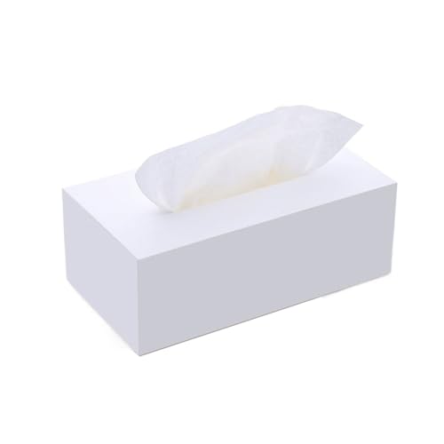 Taschentuchbox Leichtes Luxushotel, kommerzieller, einfacher Taschentuchspender aus Acryl, for Büro, Club, Wohnzimmer, Serviettenspender for Gesichtsbehandlungen Taschentuchhalter(Weiß,Klein) von gC7aHx8