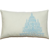 Paris Sacre Coeur Kissenbezug - Verschiedene Größen Verfügbar Baumwollsegeltuch Stoff Mit Applikation in Taubenblau von gGlinParis