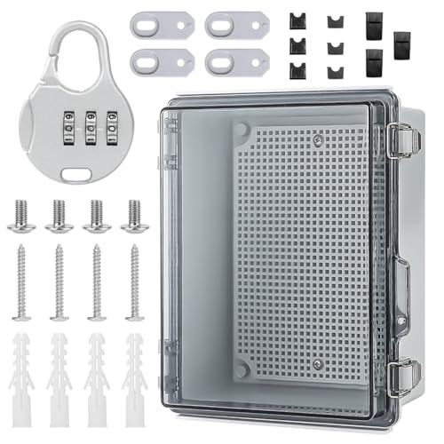 Abzweigdose Wasserdicht IP66, Abschließbare Abzweigkasten, Verteilerdose Außen Wasserdicht Transparentes, für Schutz von Steckdosen (220 × 170 × 110 mm) von gQsskli