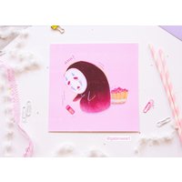 Ahh Süßer Anime Nostalgie Kleiner Kunstdruck | Fanart Niedliches Kunstdekor Kawaii Kunst Gesichtslos von gabiroseart