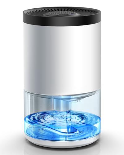 gabless Luftentfeuchter, 1000ML Entfeuchter Elektrisch, Raumentfeuchter Klein,Ultraleiser Dehumidifier Mit automatischer Abschaltung, Tragbarer Entfeuchter für Büro, Schlafzimmer, Badezimme Weiß von gabless