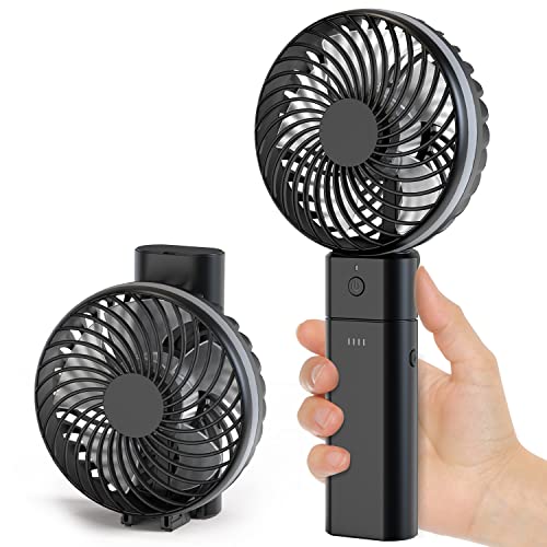 gabless USB Ventilator, Handventilator mit Batterie 5200mah, USB Tischventilator 20 Stunden Arbeitszeit, mini Ventilator 5 Stufen starker Wind, kleiner Ventilator leise für Büro Schlafzimmer von gabless