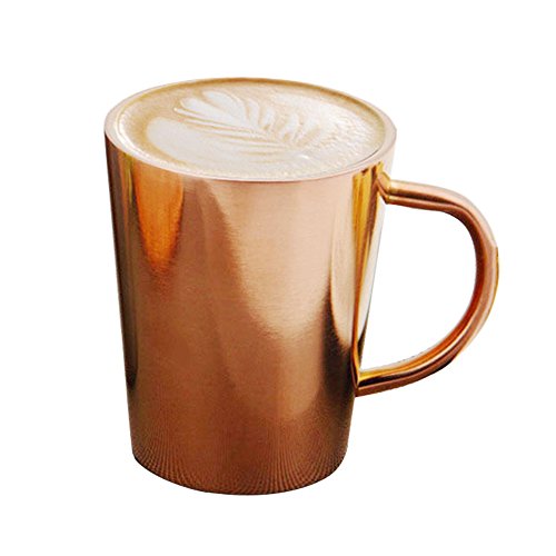 gaeruite Doppelwandiger Edelstahl Kaffeebecher, Thermobecher, 350 ML-Kupfer überzogene Kaffeetasse-Doppelschichten 304 Hochtemperatur-Widerstand-Milch-Tee-Becher (Rose Gold) von gaeruite