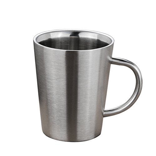 gaeruite Edelstahl-Kaffee-/Teetasse für Outdoor, Camping, Wandern, isolierte Tassen, 350 ml, verkupferte Kaffeetasse, doppellagig, 304, hohe Temperaturbeständigkeit, Milch-Teetasse von gaeruite