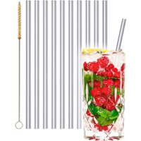 Stråwline Glas-Strohhalme 10 Stück 23 cm, Wiederverwertbar + Reinigungsbürste | Vegan Aus Agave - Ideal Für Cocktails, Longdrinks & Säfte von gahatooWoodShop