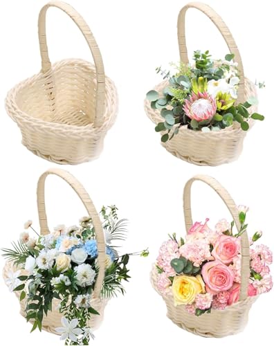 4 Stück Körbe Für Blumenmädchen - -Webkörbe Hochzeits-Blumenkorb | 10 X 12 Cm Herzförmiger Gewebter Korb Mit Griff | Kleine Weiden Rattan Korb Bespannt Herz Ablagekorb Osterkorb Partydekor 4 Stück Körbe Für Blumenmädchen - -Webkörbe Hochzeits-Blumenkorb | 10 X 12 Cm Herzförmiger Gewebter Korb Mit Griff | Kleine Weiden Rattan Korb Bespannt Herz Ablagekorb Osterkorb Partydekor von galeyyu