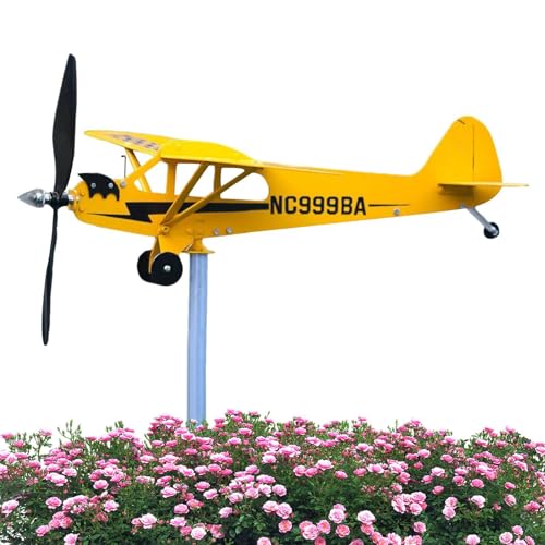 Piper J3 Flugzeug-Windfahne, Flugzeug-Windrad Flugzeug-Wetterfahne Für Garten-Windspiel Metall-Flugzeug-Modell-Windmühle Windmühle Flugzeug-Wetterfahne Dekoration, 20X18CM Piper J3 Flugzeug-Windfahne, Flugzeug-Windrad Flugzeug-Wetterfahne Für Garten-Windspiel Metall-Flugzeug-Modell-Windmühle Windmühle Flugzeug-Wetterfahne Dekoration, 20X18CM von galeyyu