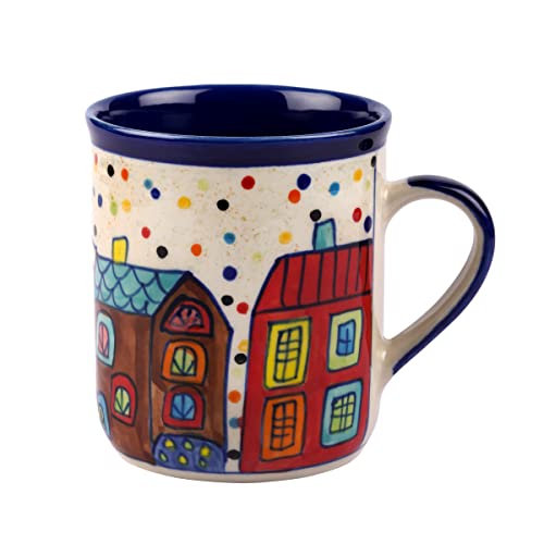 Gall&Zick Tasse Kaffeetasse Teetasse Geschirr Keramik Bemalt Bunt Stadt Motiv Set/2 von Gall&Zick