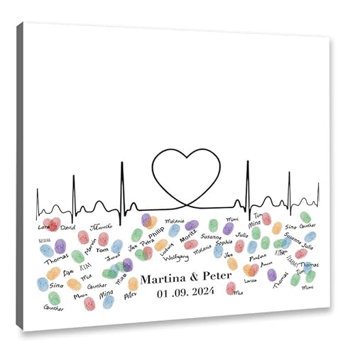 galleryy.net Personalisierter Fingerabdruck-Baum Hochzeit - Herzschlag - Leinwand 50x50 cm - Individuell mit Namen & Datum - INKL. Zubehör-Set mit Stempelkissen und Stift galleryy.net Personalisierter Fingerabdruck-Baum Hochzeit - Herzschlag - Leinwand 50x50 cm - Individuell mit Namen & Datum - INKL. Zubehör-Set mit Stempelkissen und Stift von galleryy.net